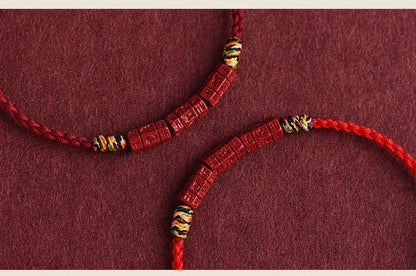 Cinnabar Six Mantra Protection Bracelet