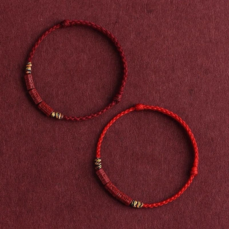 Cinnabar Six Mantra Protection Bracelet
