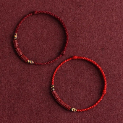 Cinnabar Six Mantra Protection Bracelet