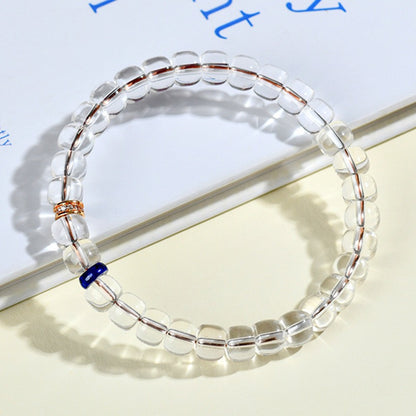 Clear Quartz Lapis Clarity Bracelet