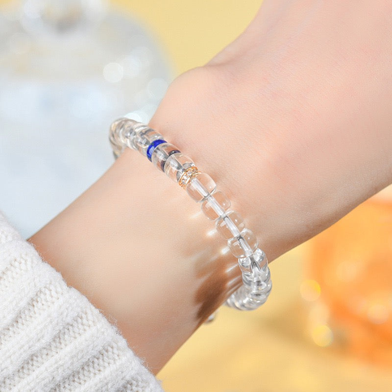 Clear Quartz Lapis Clarity Bracelet