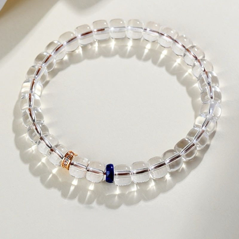 Clear Quartz Lapis Clarity Bracelet