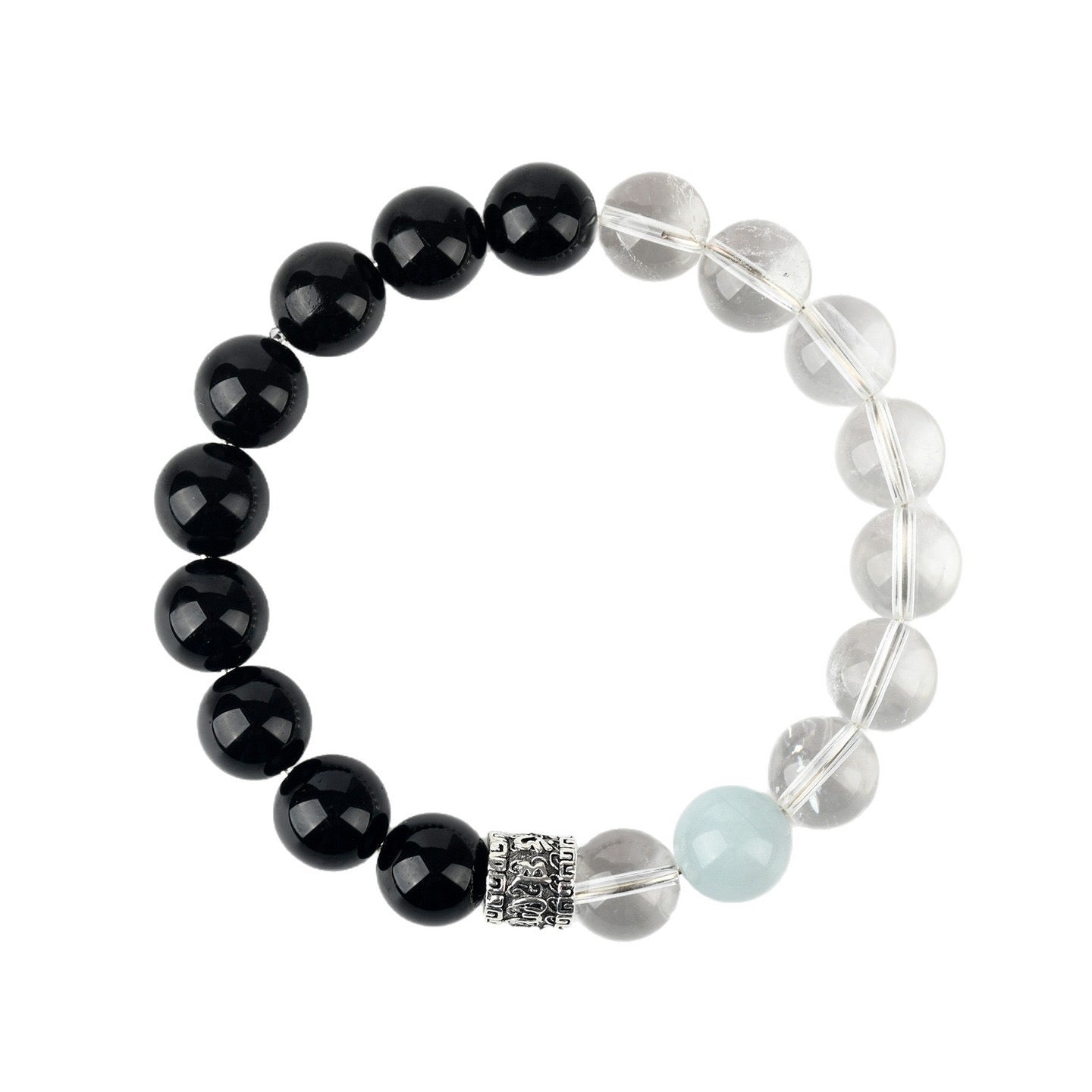 Clear Quartz Obsidian Balance Bracelet