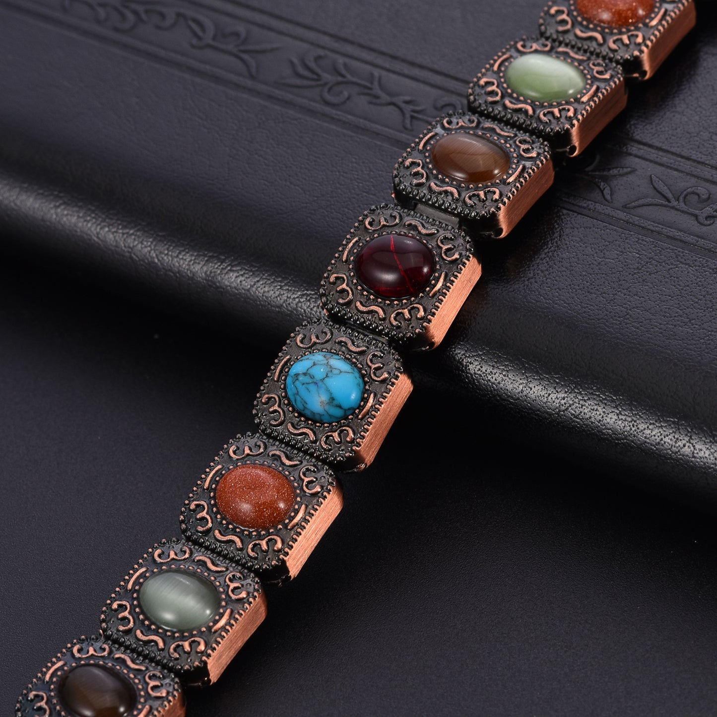 Fortune & Karma Crystal Grid Square Link Bracelet