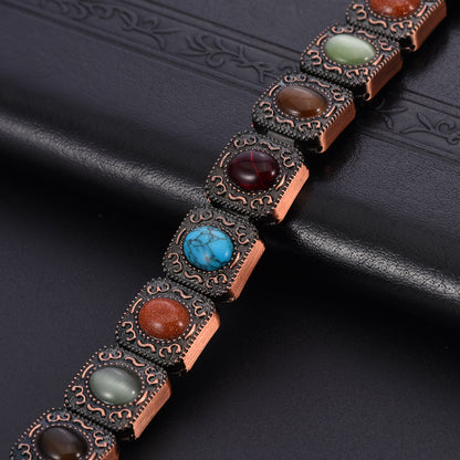 Fortune & Karma Crystal Grid Square Link Bracelet