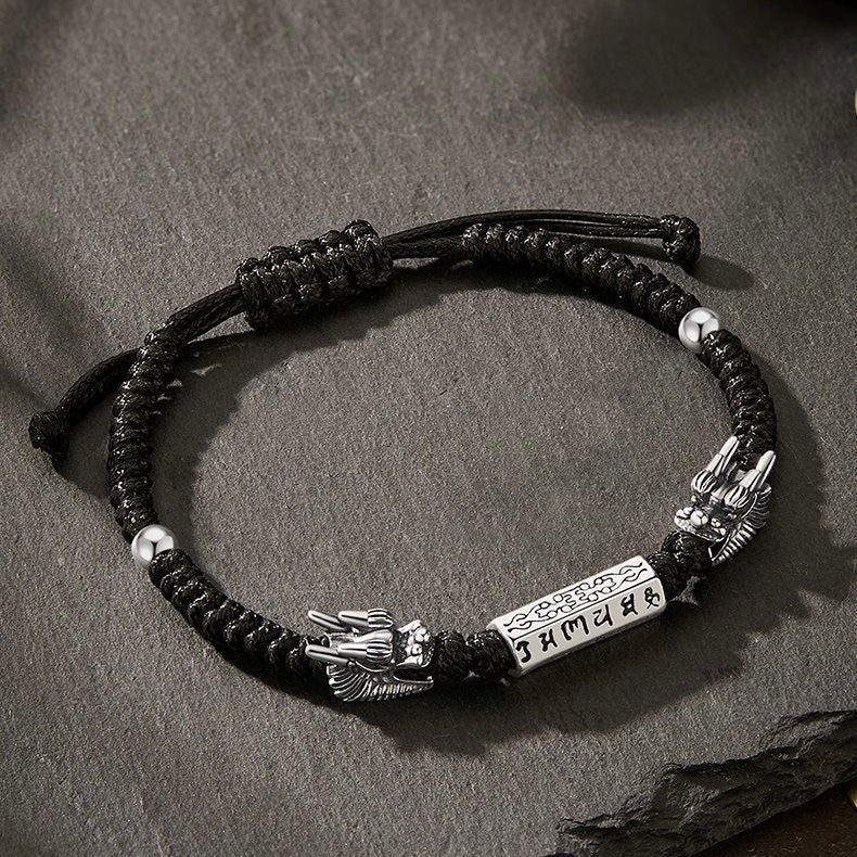Double Dragon Six-Mantra Guardian Bracelet