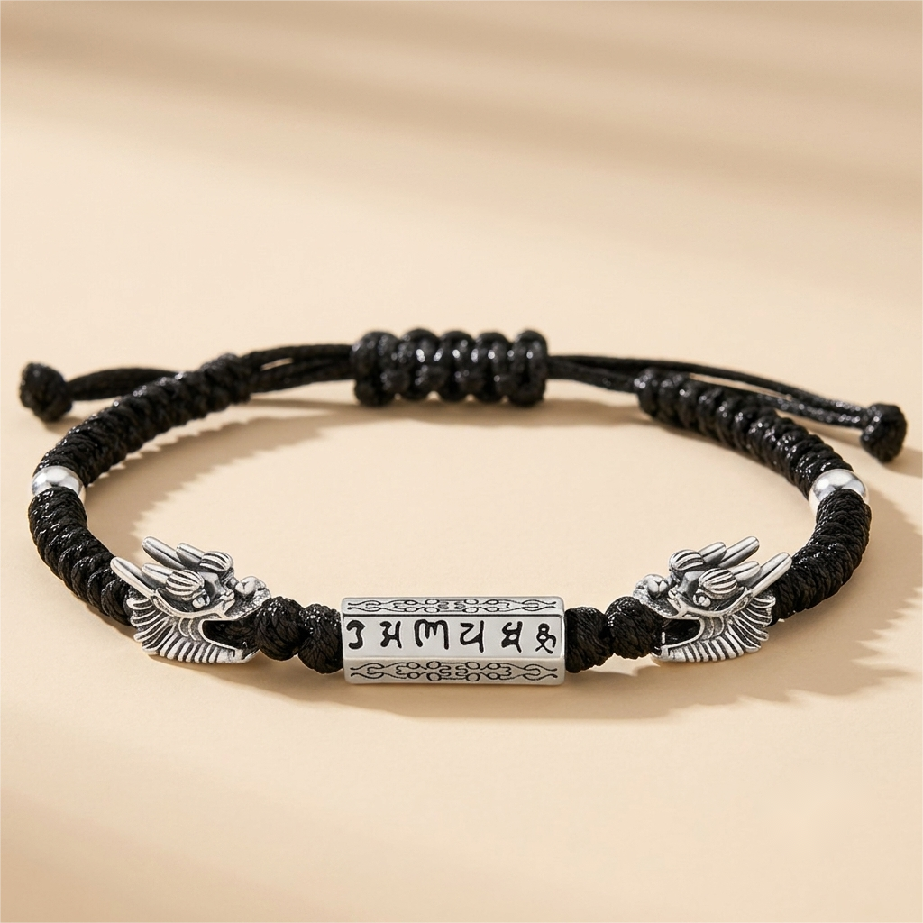 Double Dragon Six-Mantra Guardian Bracelet