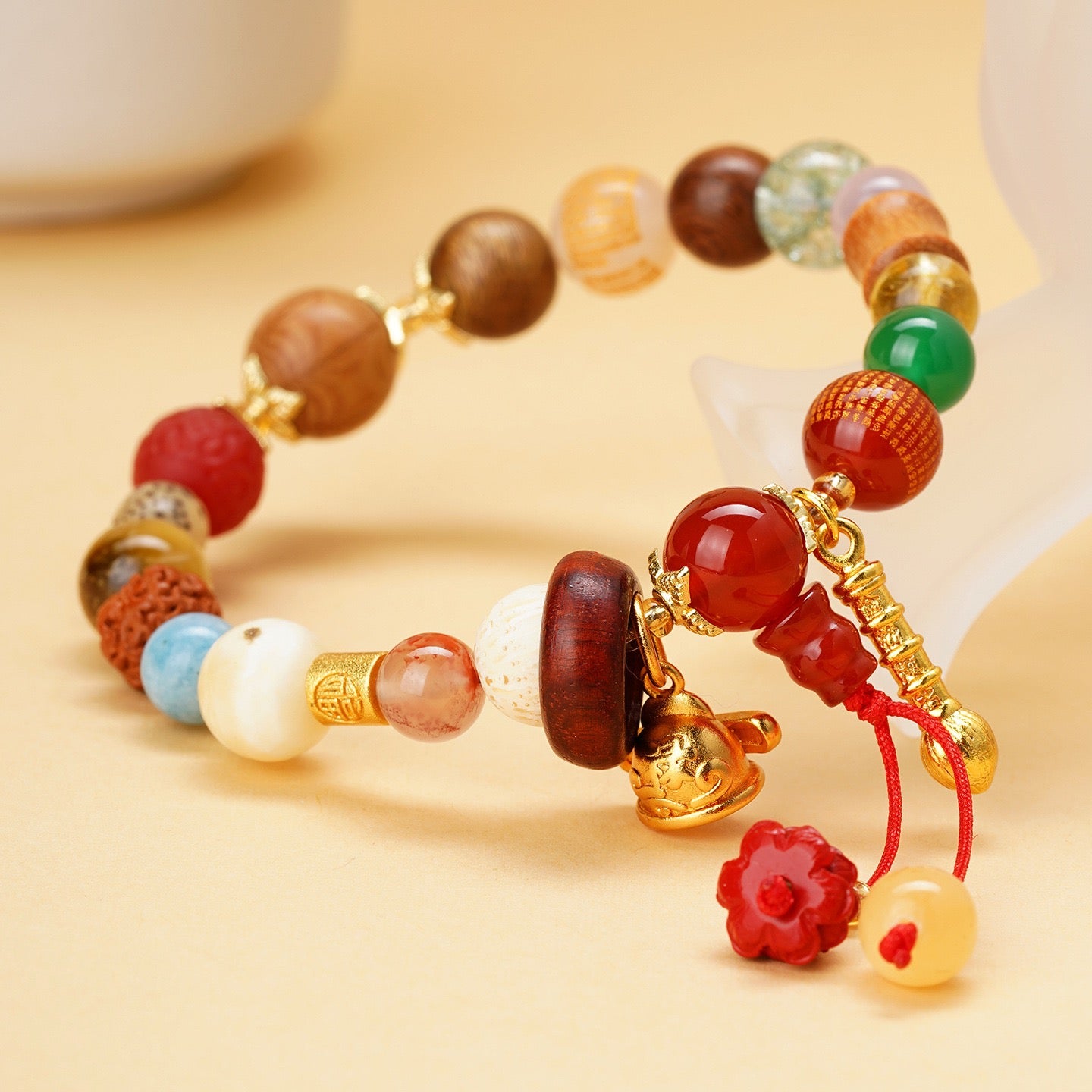 Fortune & Karma Eighteen Treasures Scholar Blessing Bracelet