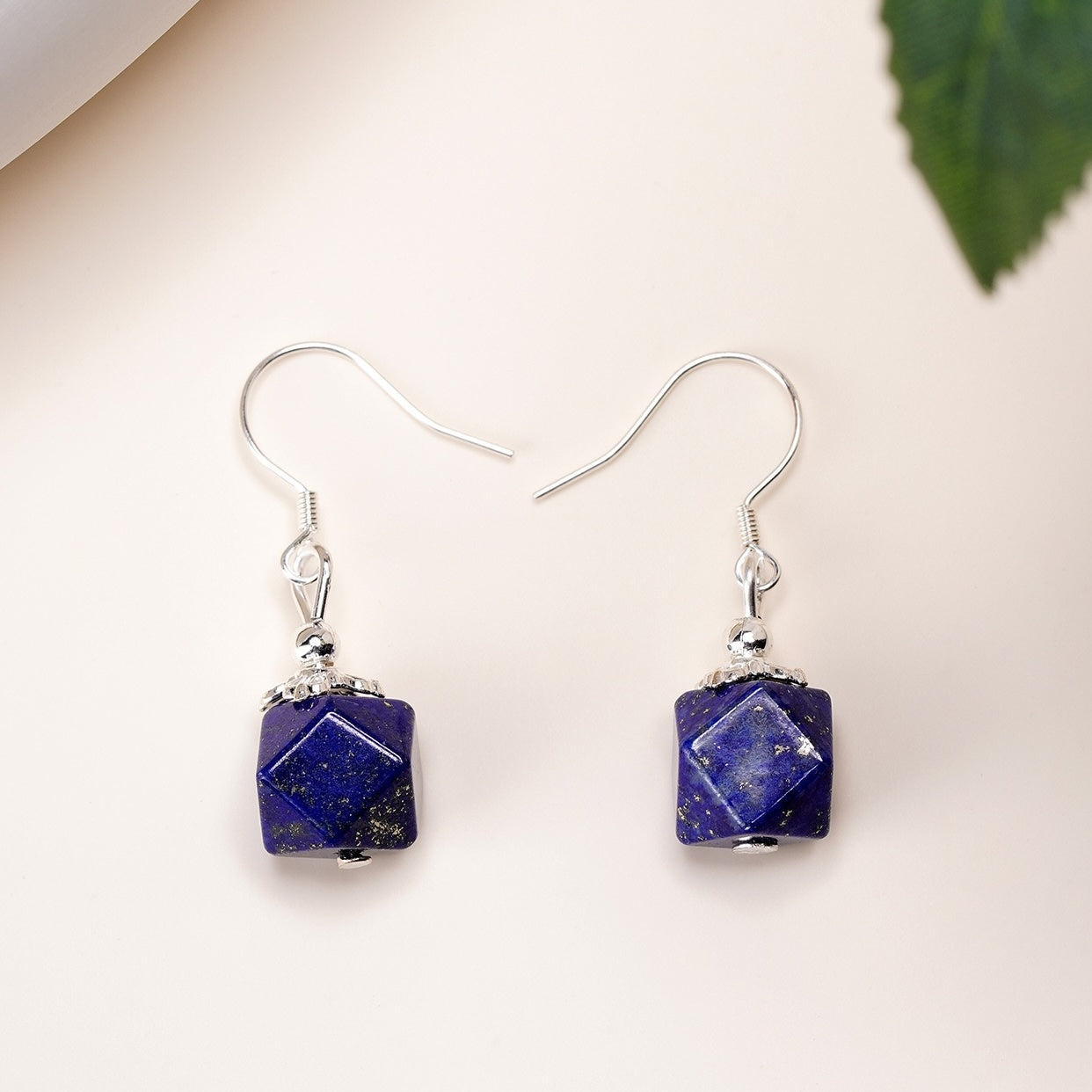 Faceted Lapis Wisdom Silver Earrings