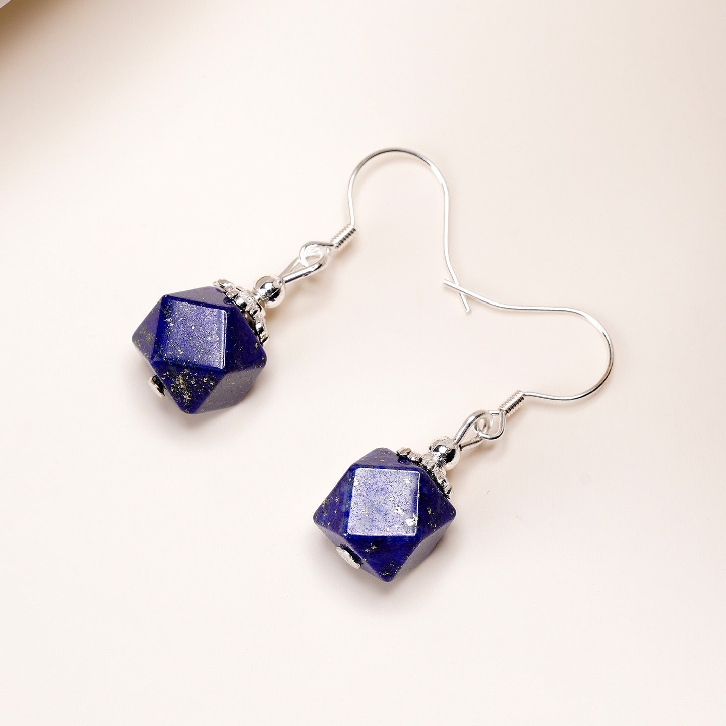Faceted Lapis Wisdom Silver Earrings