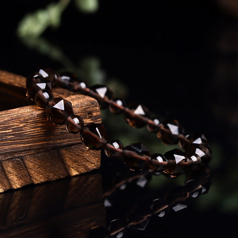 Faceted Smoky Quartz Energy Bracelet