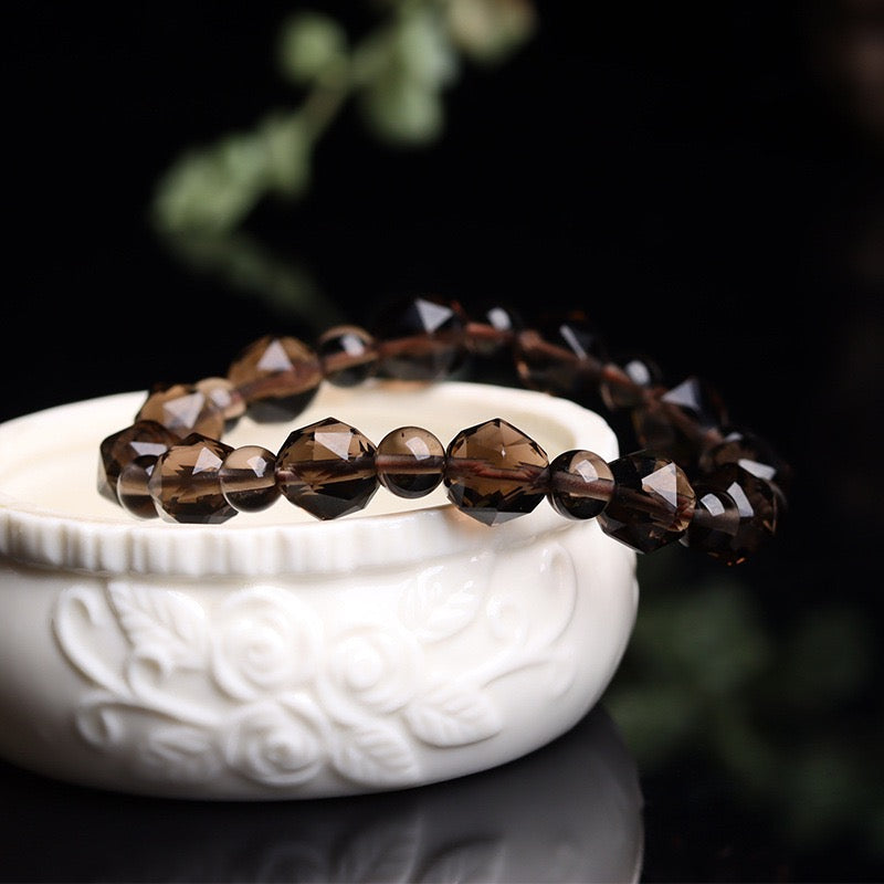 Faceted Smoky Quartz Energy Bracelet