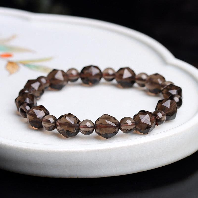 Faceted Smoky Quartz Energy Bracelet