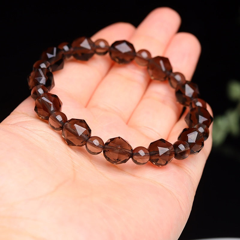 Faceted Smoky Quartz Energy Bracelet