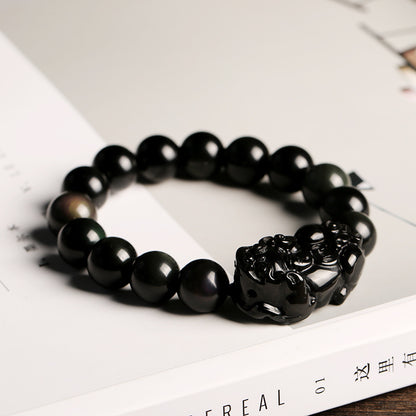 FengShui PiXiu Obsidian Wealth Bracelet - Fortune & Karma