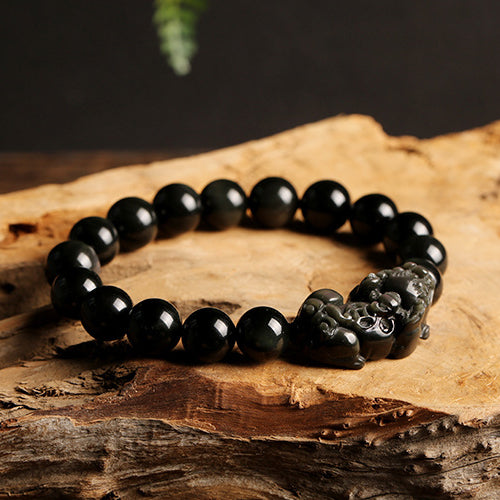 FengShui PiXiu Obsidian Wealth Bracelet - Fortune & Karma