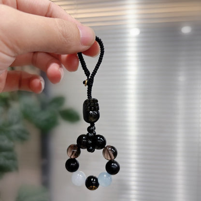 Five Elements Obsidian Fortune Keychain