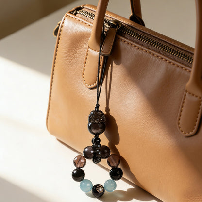 Five Elements Obsidian Fortune Keychain