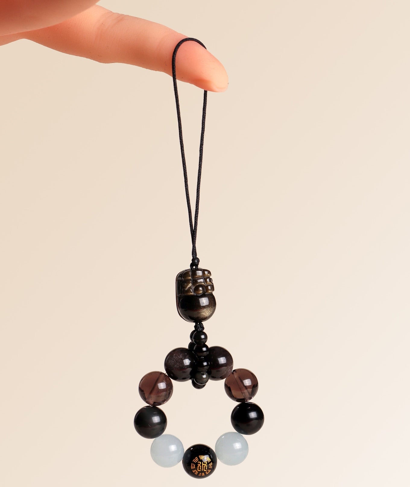 Five Elements Obsidian Fortune Keychain