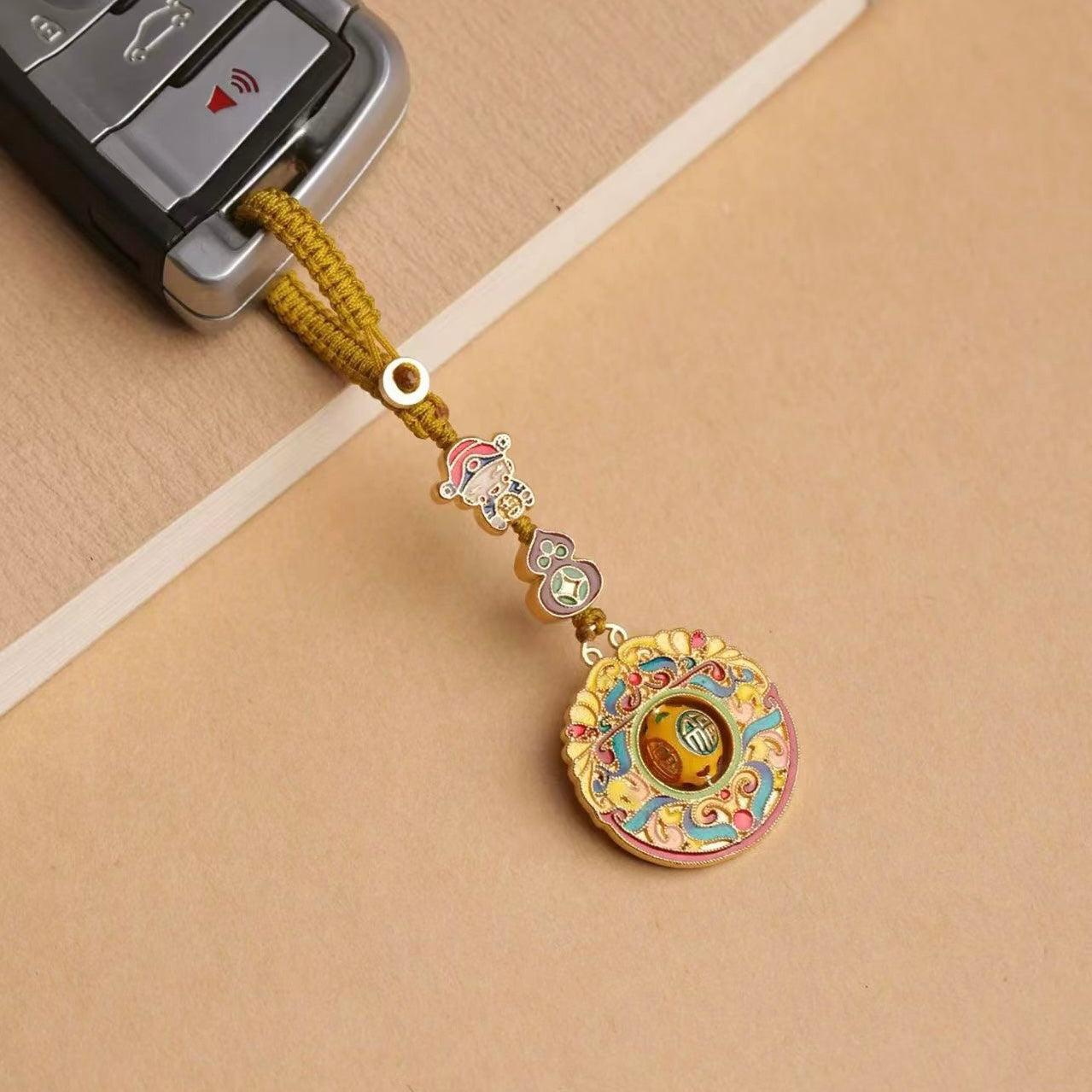 Fortune God Gourd Keychain Charm