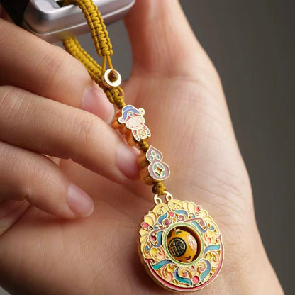 Fortune God Gourd Keychain Charm