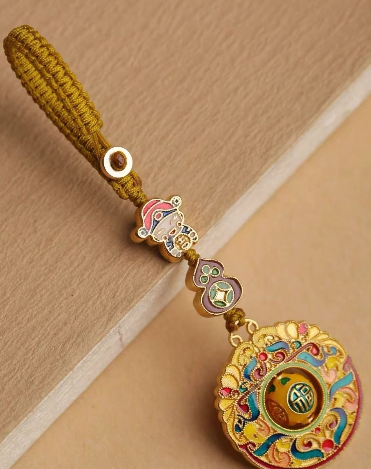 Fortune God Gourd Keychain Charm