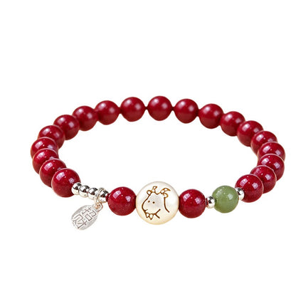 Goat Zodiac Cinnabar Fortune Guardian Bracelet