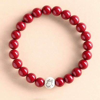 Goat Zodiac Cinnabar Fortune Guardian Bracelet