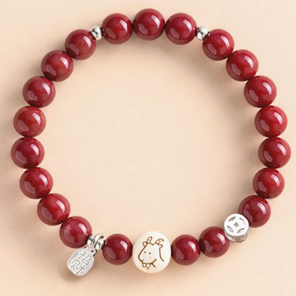 Goat Zodiac Cinnabar Fortune Guardian Bracelet