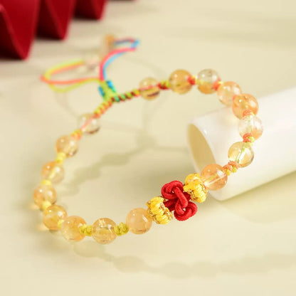 Golden Rutilated Quartz Confidence Knot Bracelet