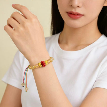Golden Rutilated Quartz Confidence Knot Bracelet