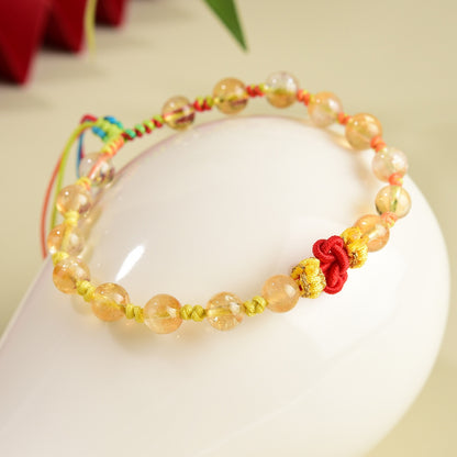 Golden Rutilated Quartz Confidence Knot Bracelet