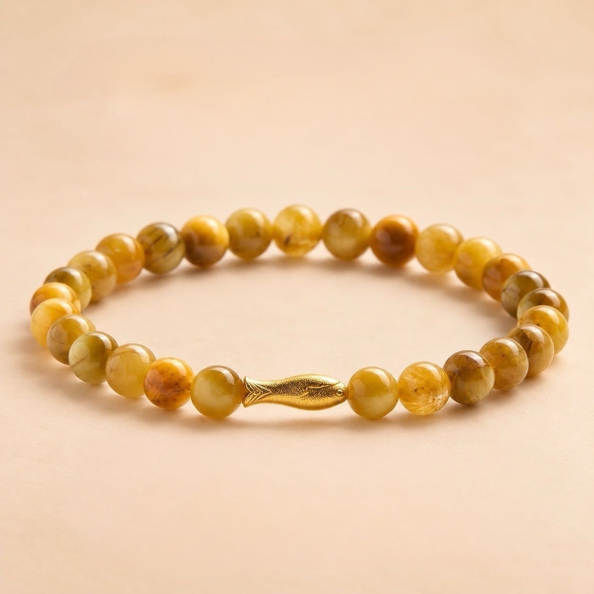Golden Tiger Eye Lucky Fish Fortune Bracelet