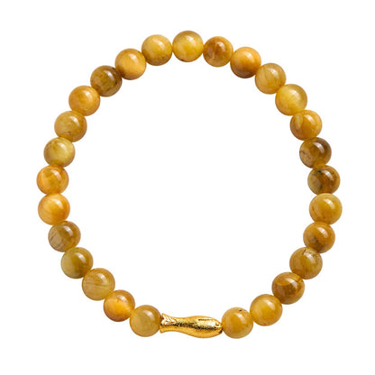 Golden Tiger Eye Lucky Fish Fortune Bracelet