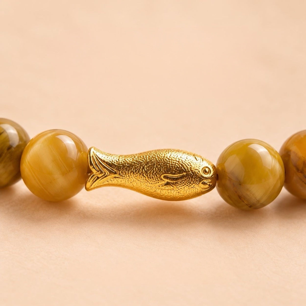 Golden Tiger Eye Lucky Fish Fortune Bracelet