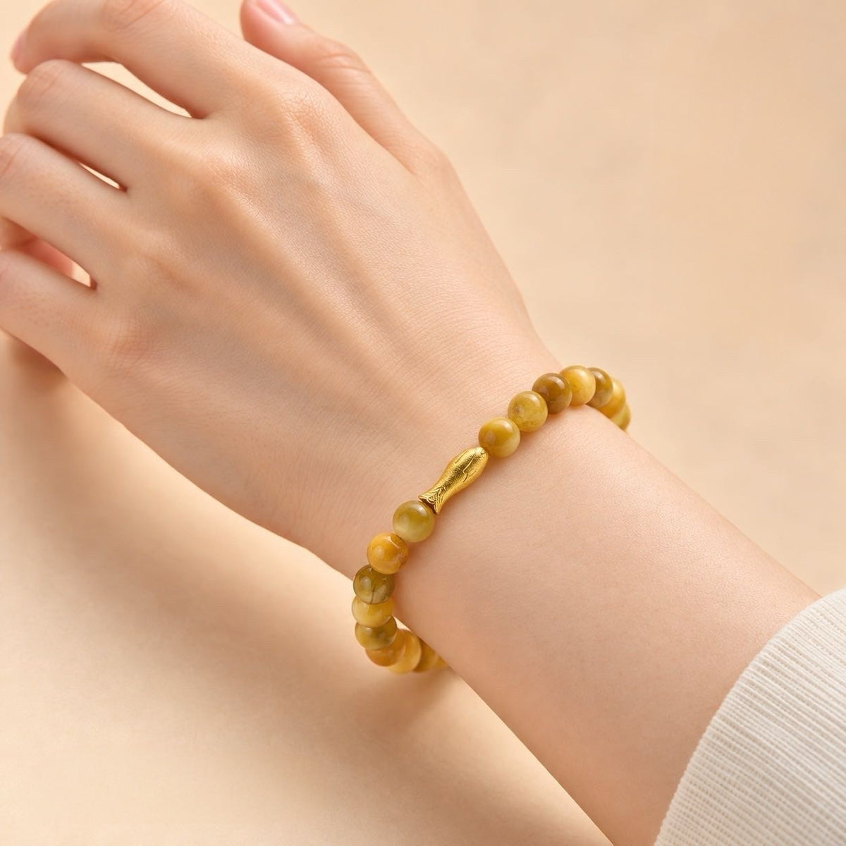 Golden Tiger Eye Lucky Fish Fortune Bracelet