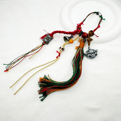 Handwoven Tibetan Sky Iron Tassel Charm