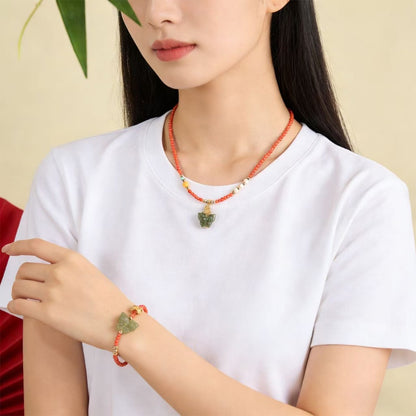 Hetian Jade Butterfly Blessing Set