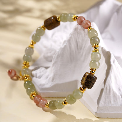 Hetian Jade Fortune Charm Bracelet
