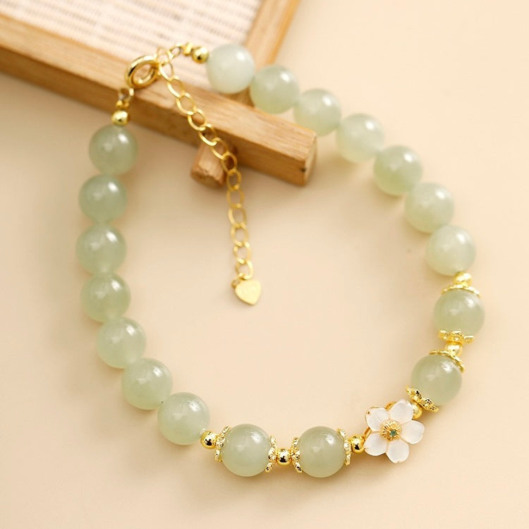 Hetian Jade Peach Blossom Love Bracelet