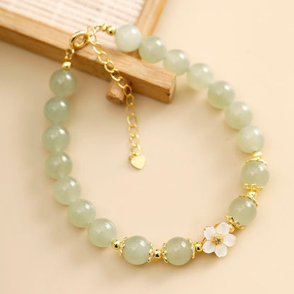 Hetian Jade Peach Blossom Love Bracelet