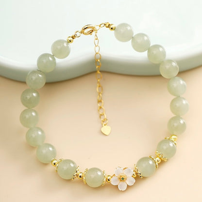 Hetian Jade Peach Blossom Love Bracelet