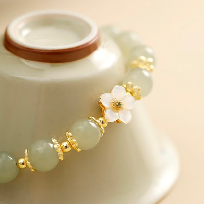Hetian Jade Peach Blossom Love Bracelet