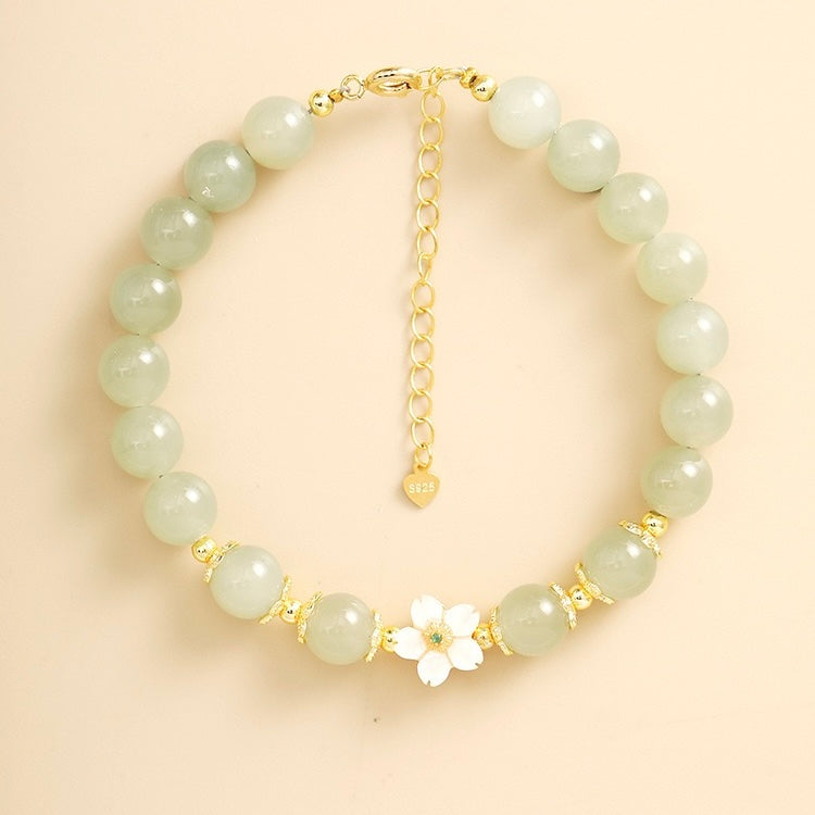 Hetian Jade Peach Blossom Love Bracelet