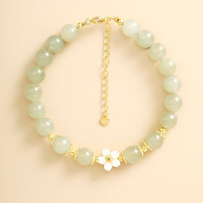 Hetian Jade Peach Blossom Love Bracelet