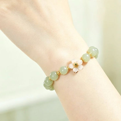 Hetian Jade Peach Blossom Love Bracelet
