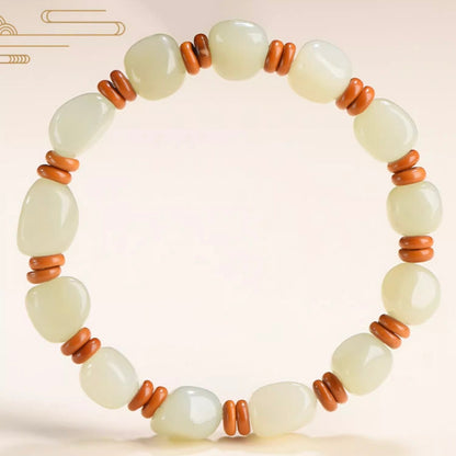 Hetian Jade Peachwood Harmony Bracelet