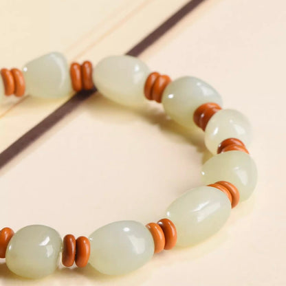 Hetian Jade Peachwood Harmony Bracelet