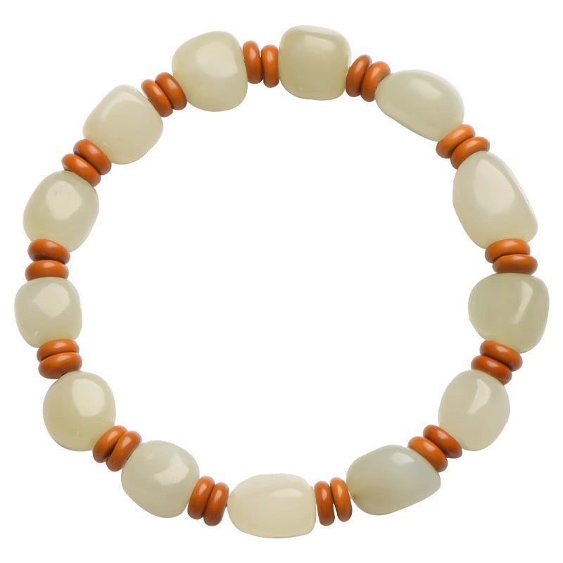 Hetian Jade Peachwood Harmony Bracelet