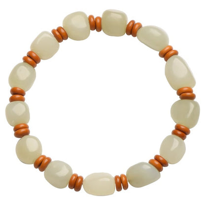 Hetian Jade Peachwood Harmony Bracelet